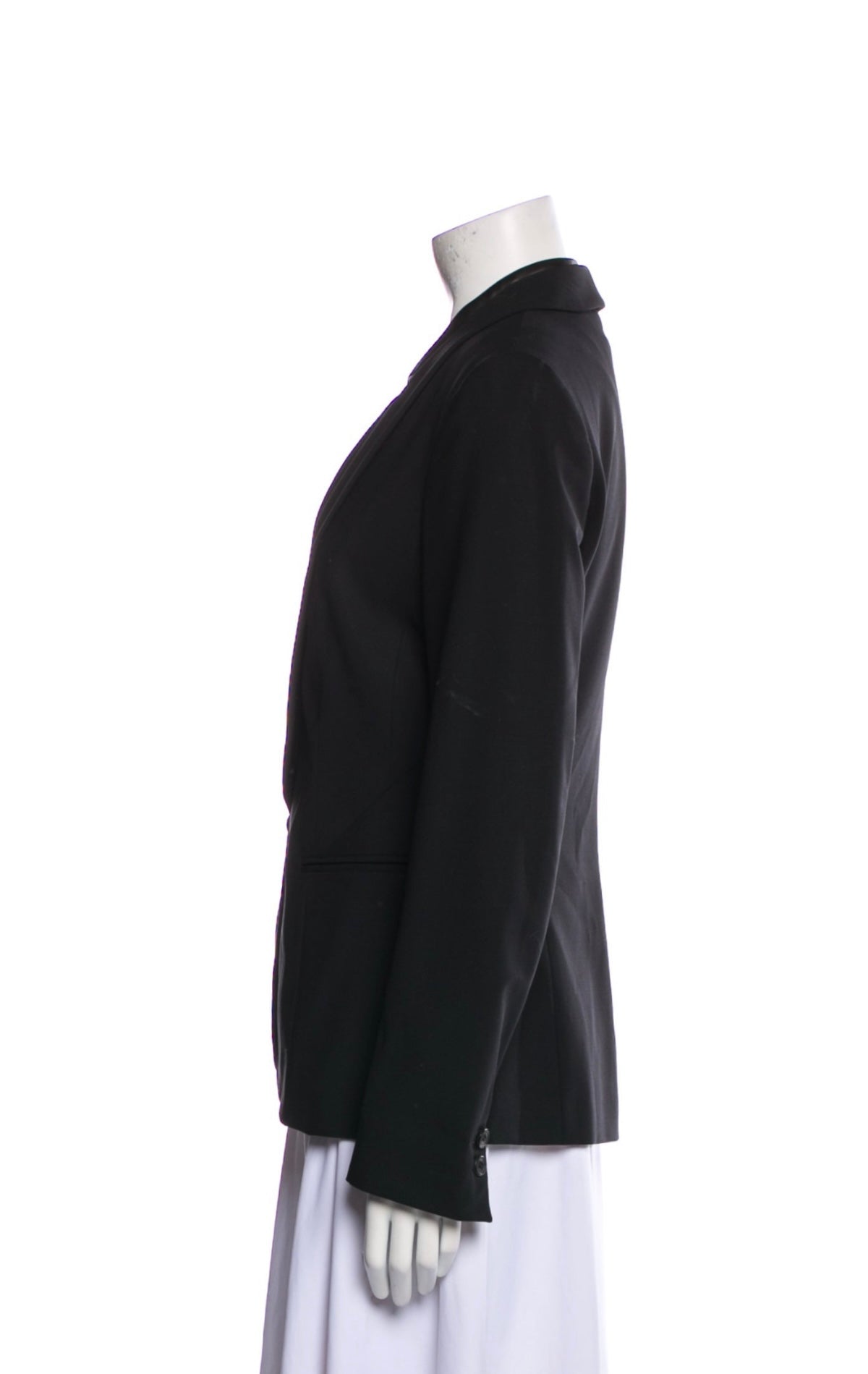 PIAZZA SEMPIONE - BLACK WOOL BLAZER WITH LEATHER TRIM