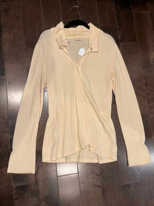 BRUNELLO CUCCINELI cream cashmere long sleeve