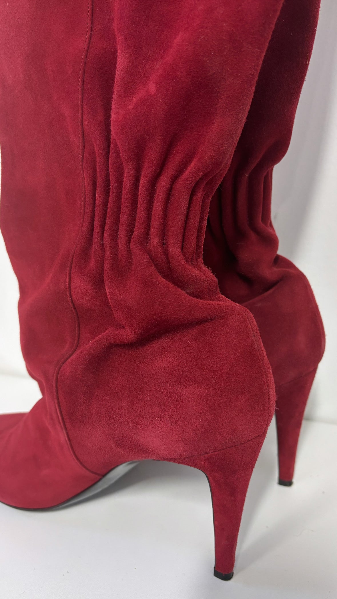 PIERRE HARDY burgundy suede knee high boots