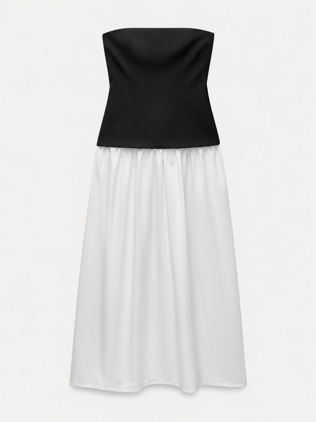 ZARA black/white strapless dress