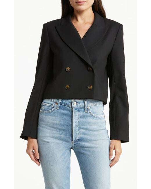 TWP Black Cropped Single Breasted Blazer