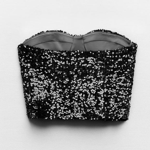 Zara Sequin Stretch Bustier