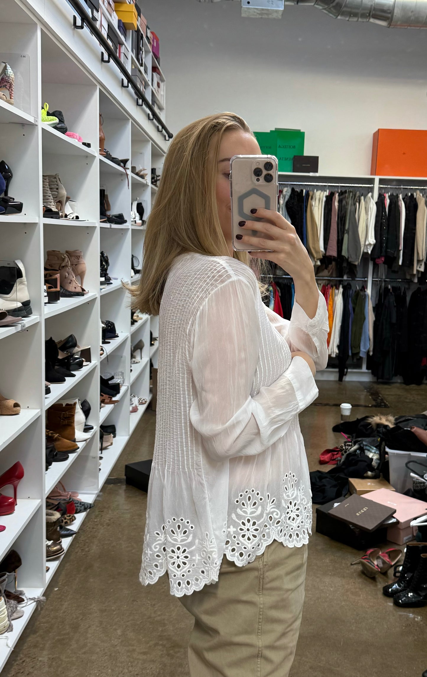 Johnny Was - White Flowy Blouse