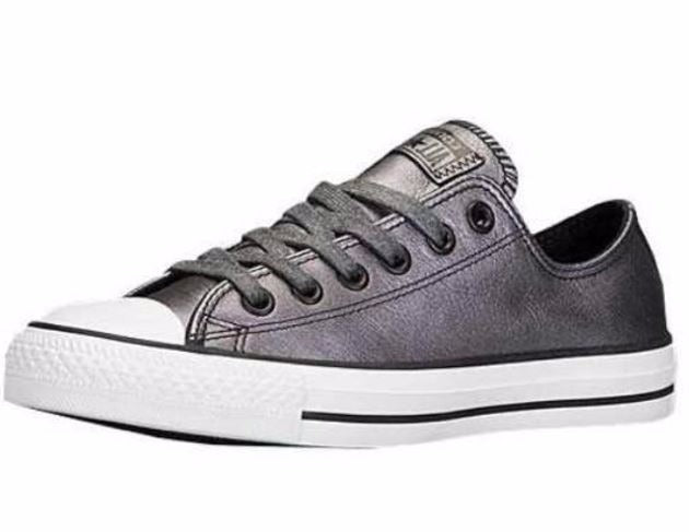 CONVERSE metallic charcoal grey sneakers, w box