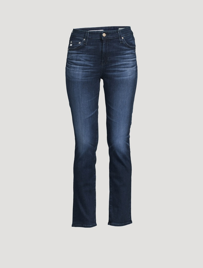AG LOS ANGELES dark blue Mari high rise slim straight jeans NWT, shade Paza