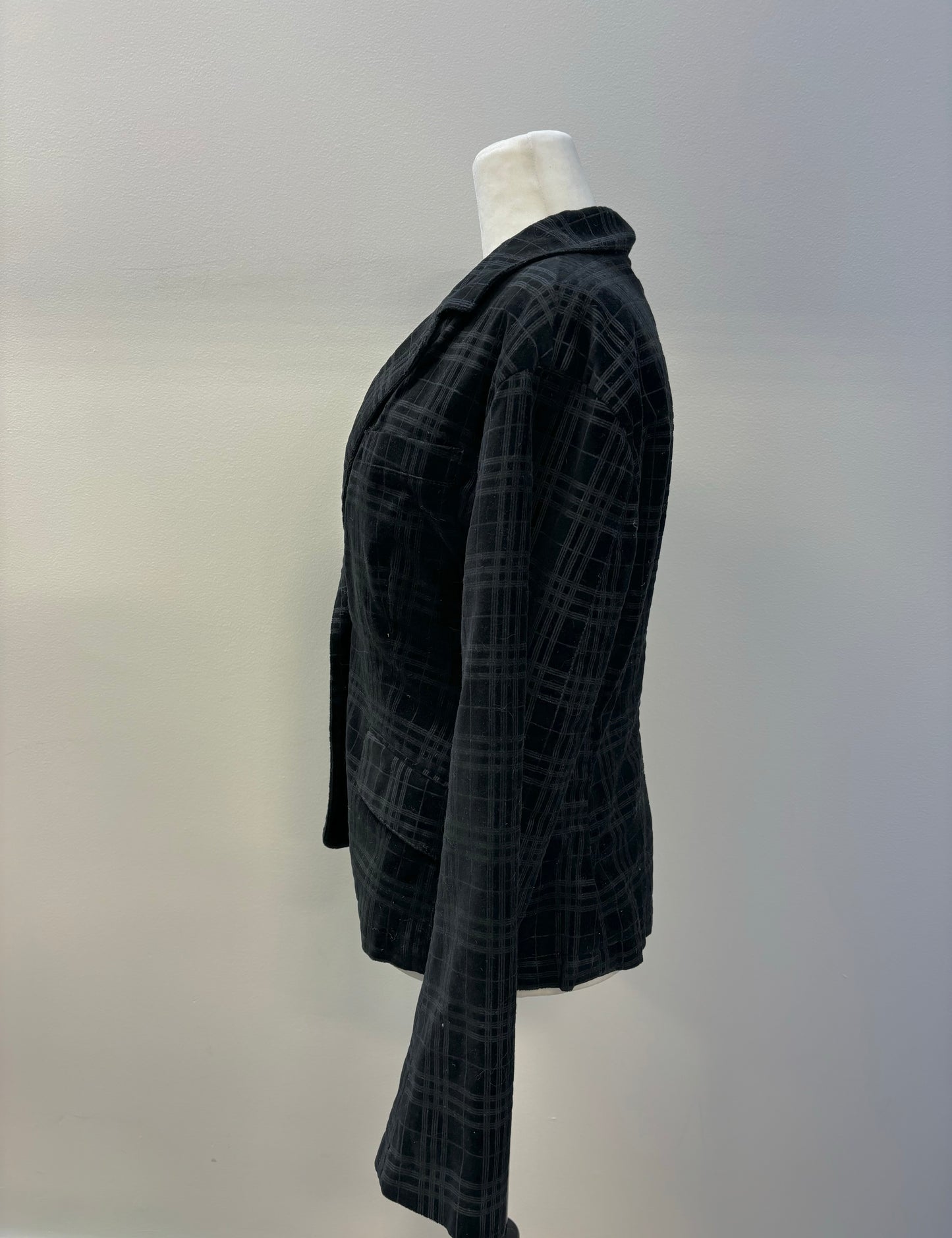 Burberry Velvet Cotton Plaid Blazer