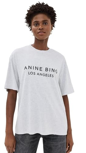 ANINE BING distressed grey logo tshirt