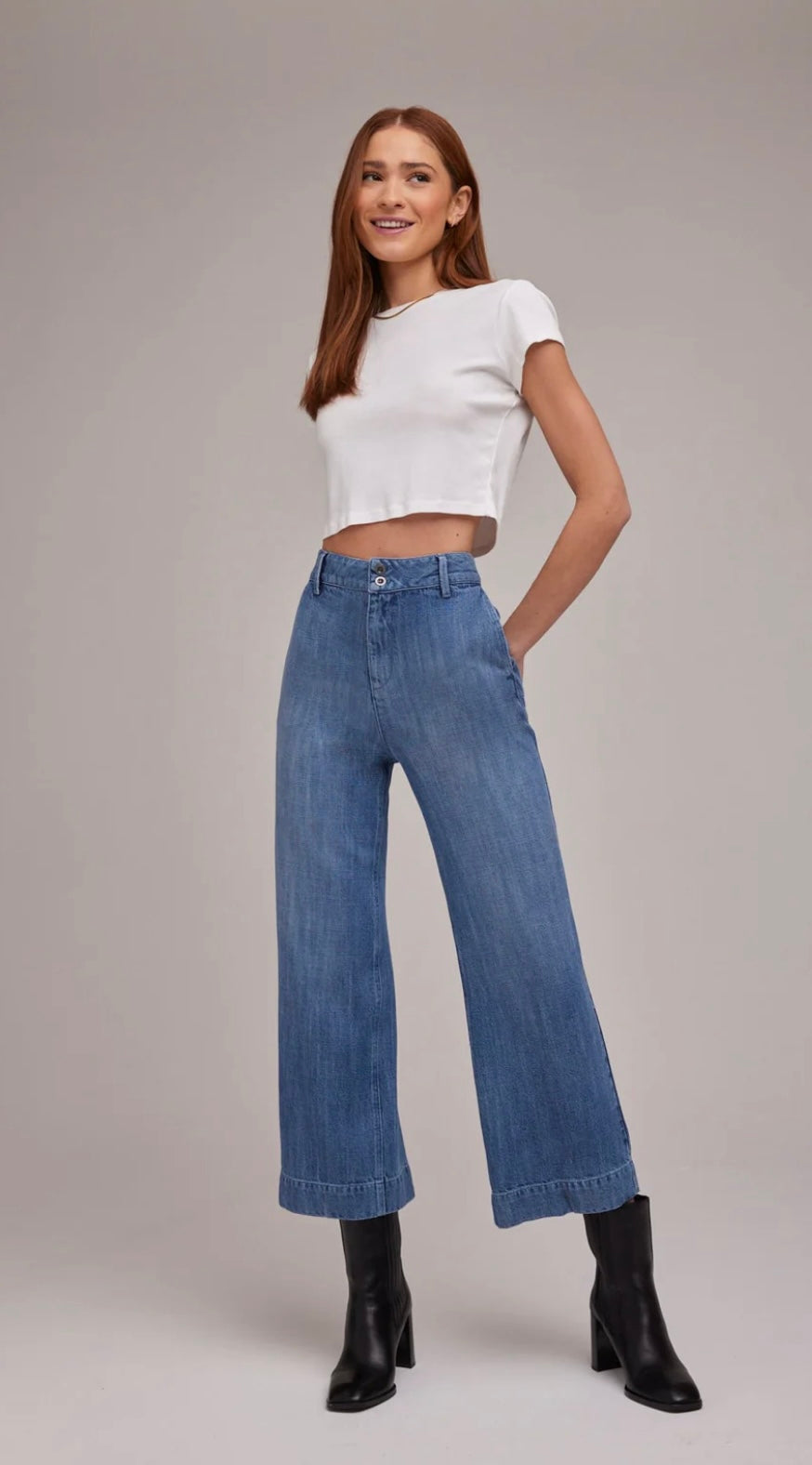 BELLA DAHL - Saige Wide Leg Crop Jeans Vint