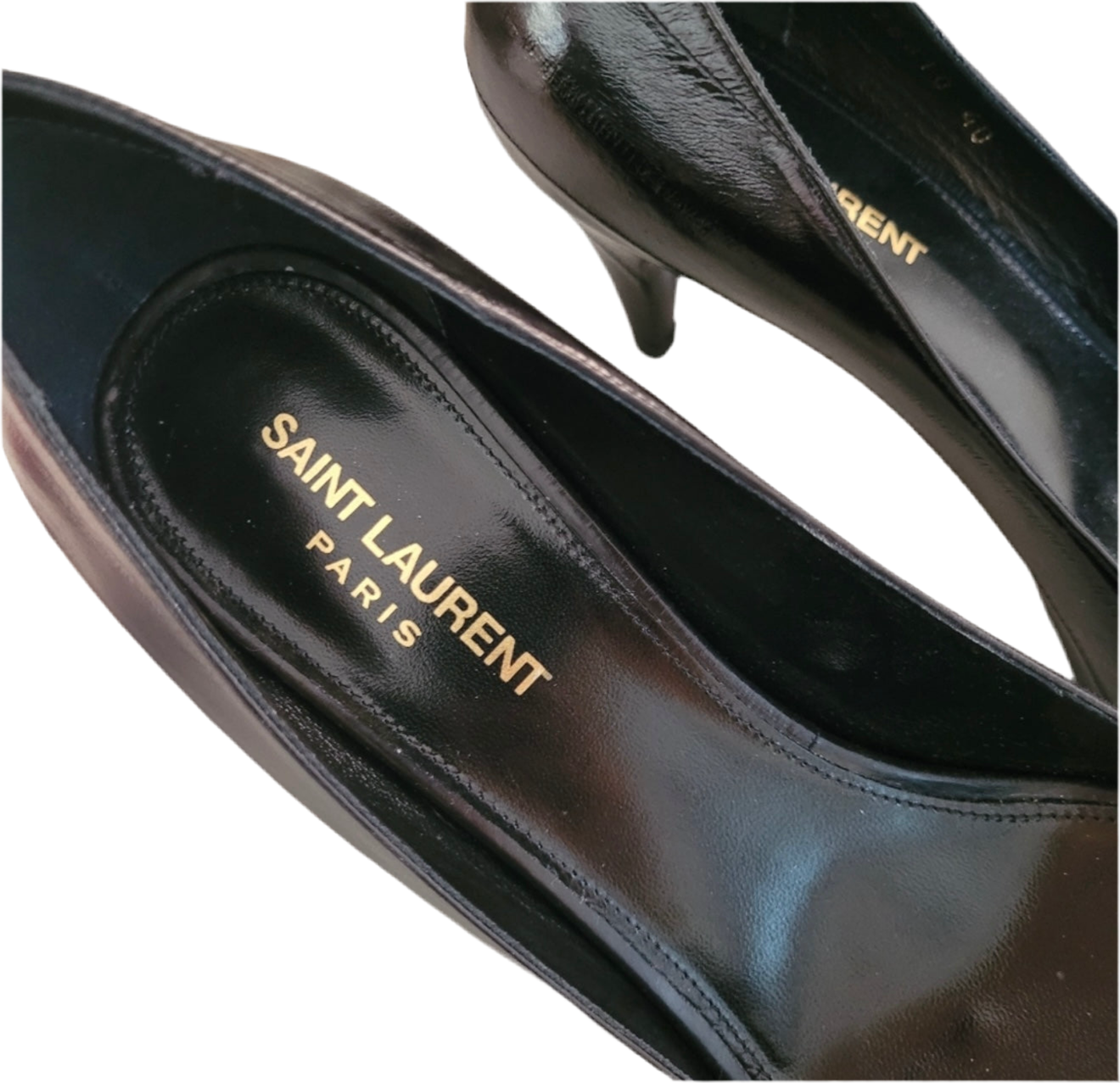 Saint Laurent - Black Leather Kitten Pumps