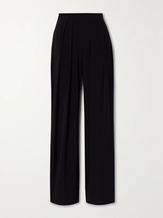 Norma Kamali Pleated Stretch Jersey Pants