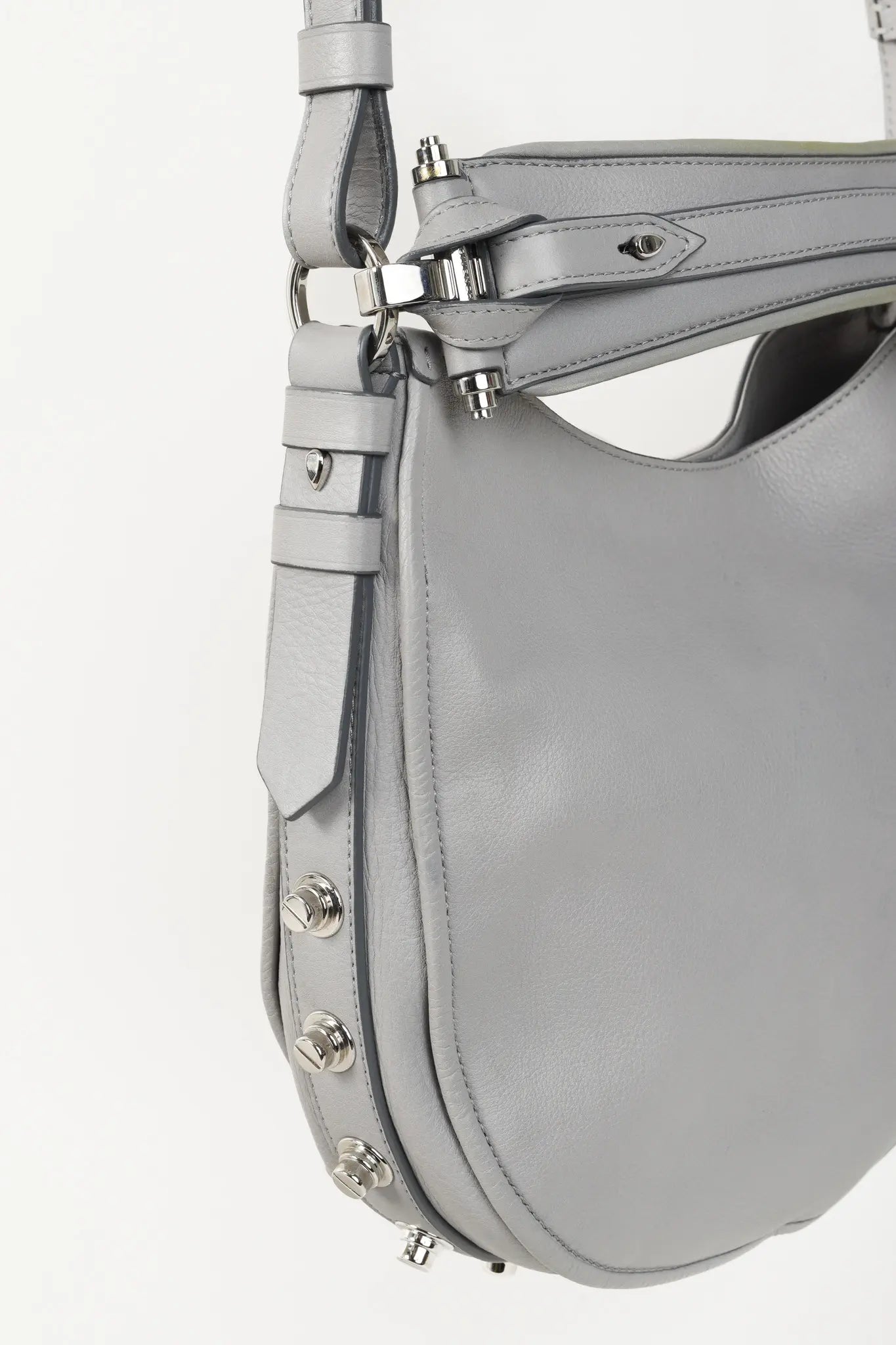 GIVENCHY obsedia pearl grey studded small hobo bag