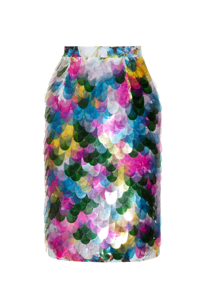 ERDEM multi colour aysha floral print silk skirt