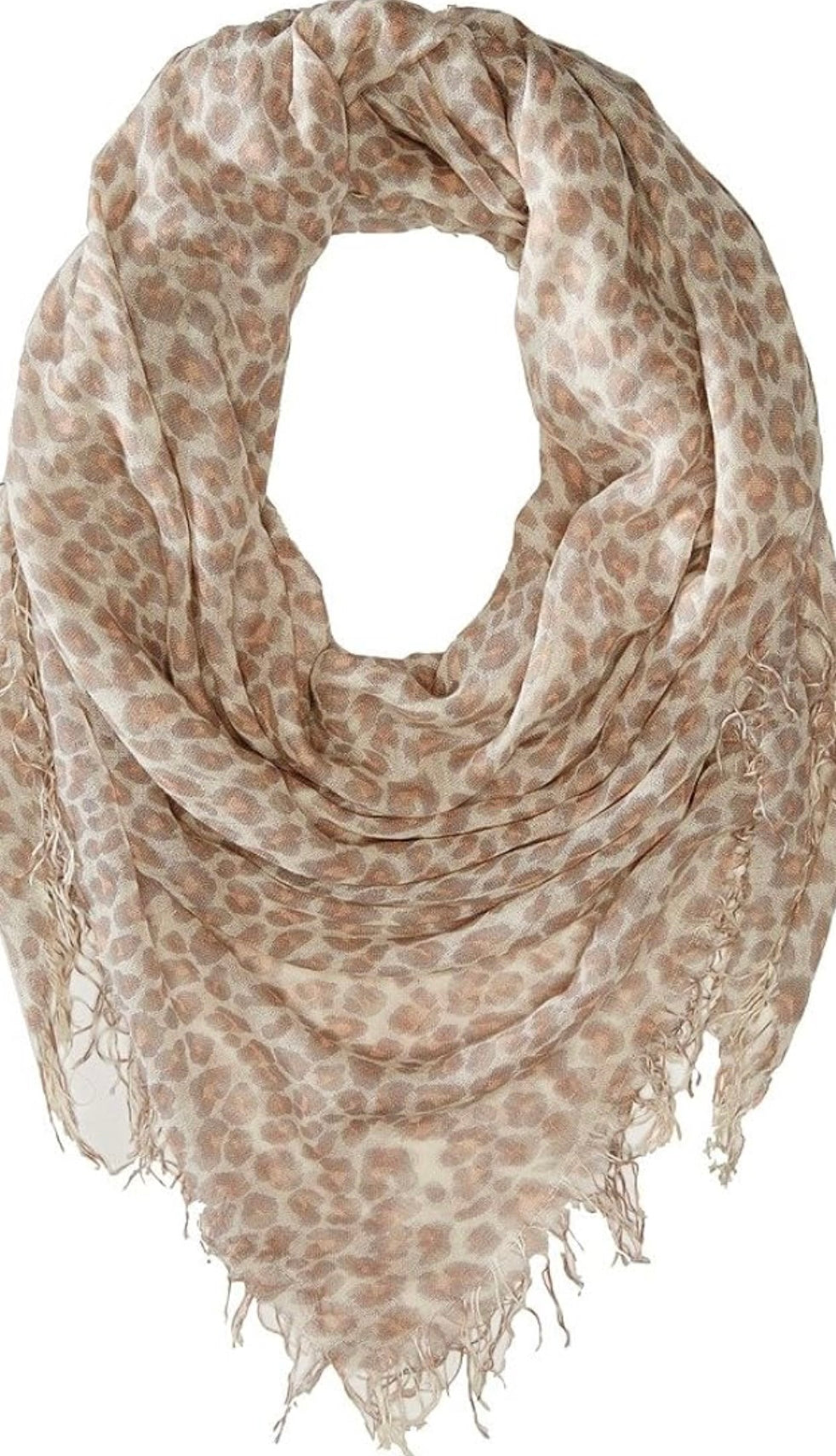 Chan Luu - Leopard Cashmere Fringe Scarf
