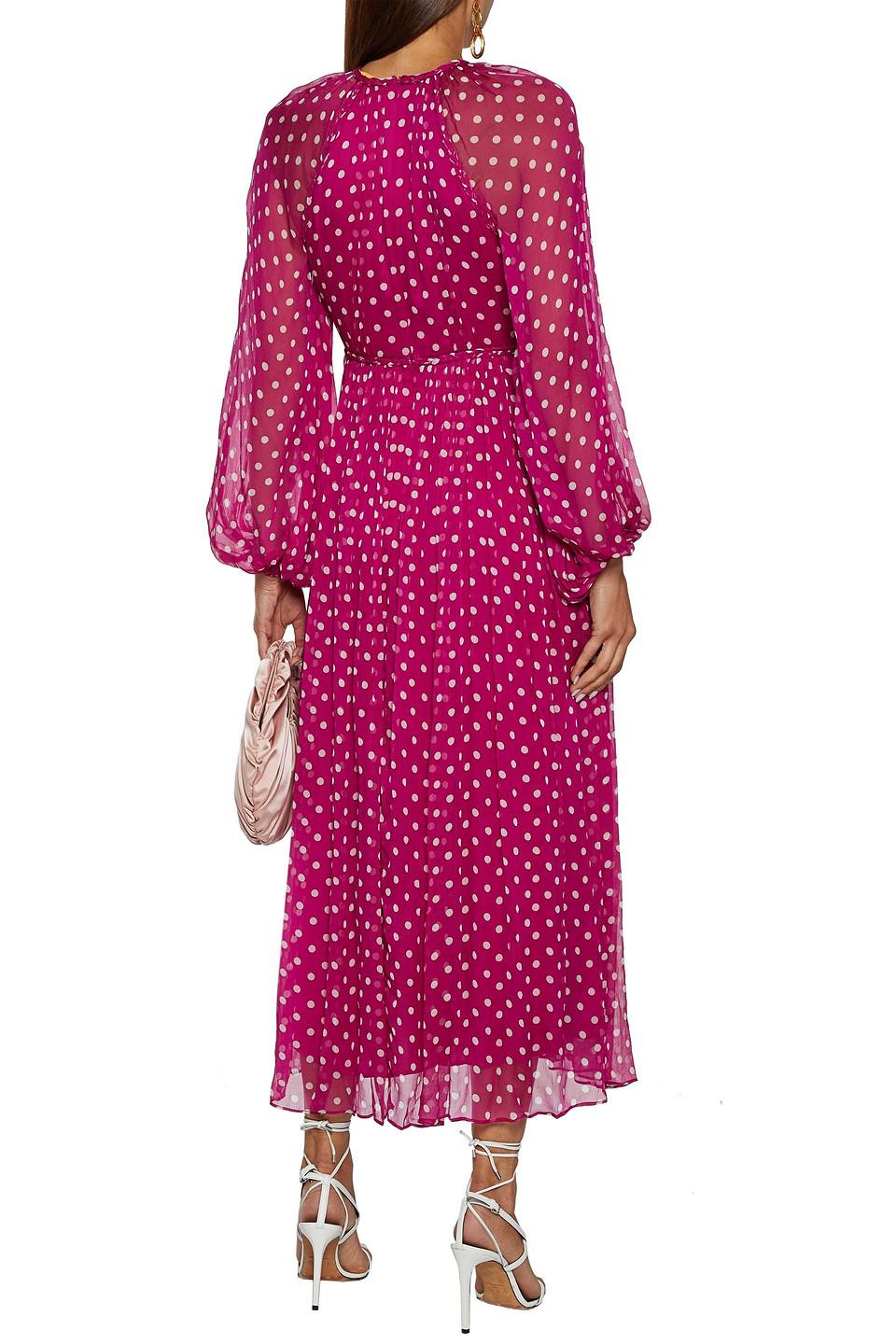 ZIMMERMANN pink polka dot chiffon dress