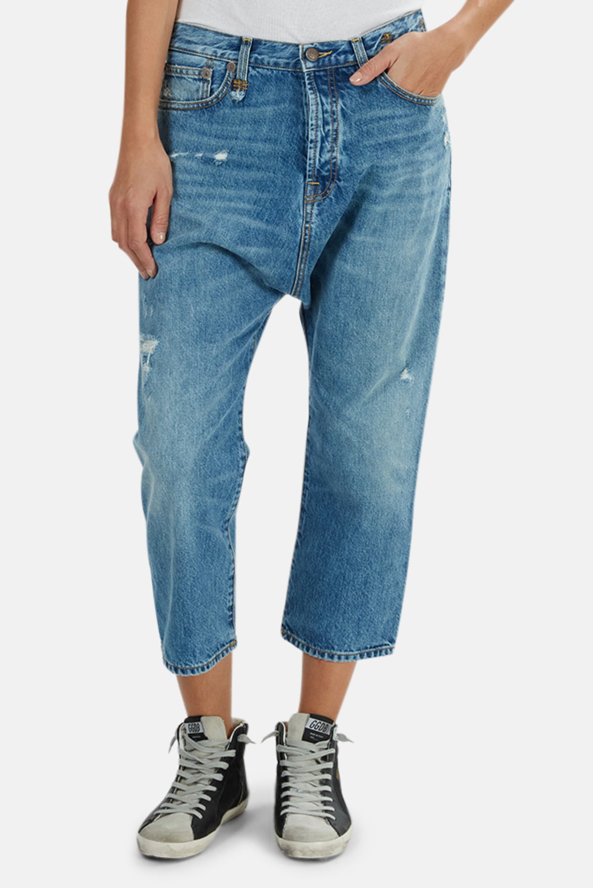 R13 Tailored Drop Denim (drop crotch) in shade Bain