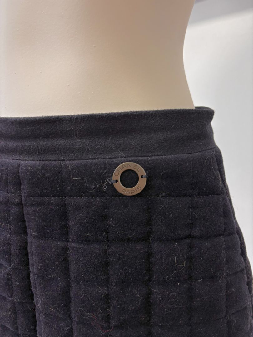 Chanel Vintage Quilted Velvet Skirt