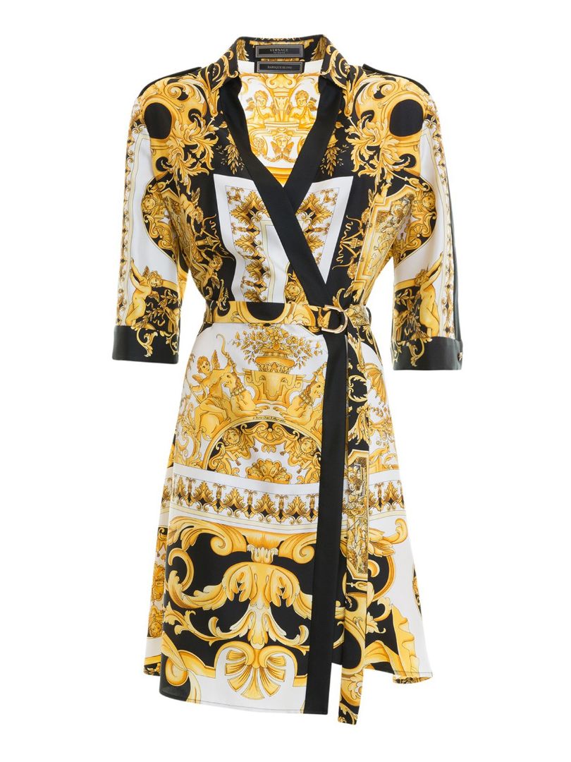 Versace Baroque Tribute ss 1992 Silk Robe Blouse