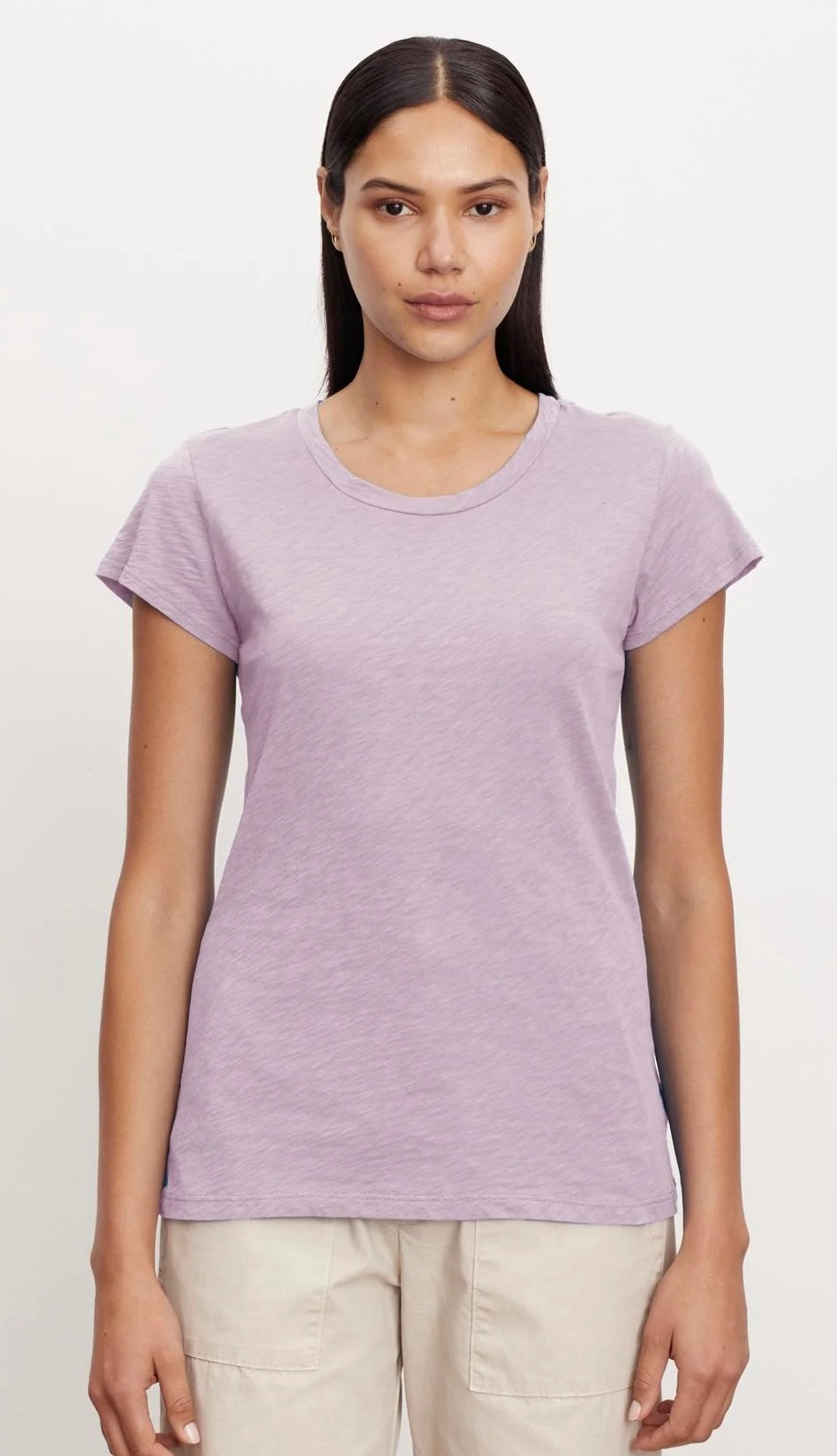 VELVET BY GRAHAM & SPENCER shrunken cotton cropped slub tee
