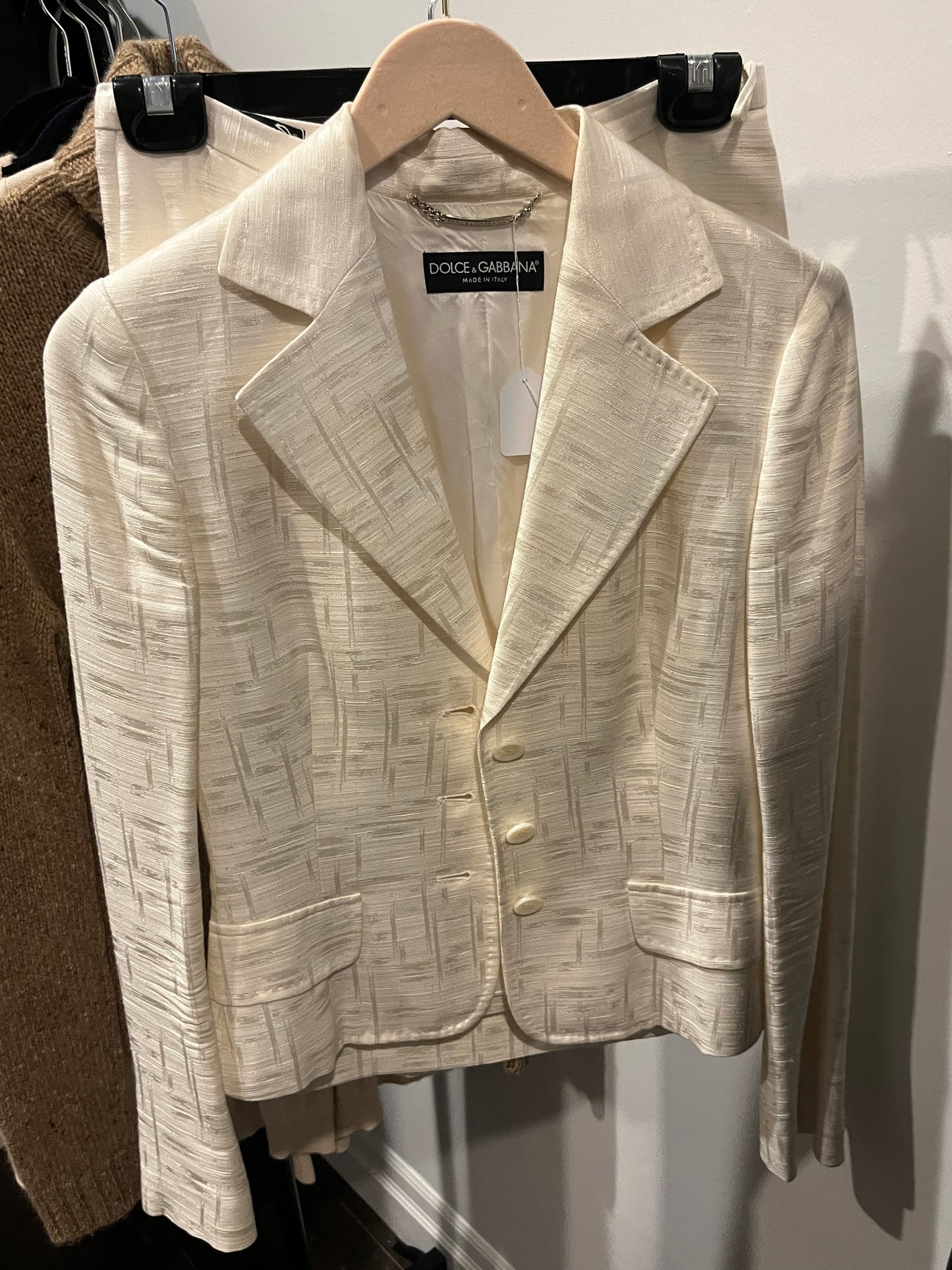 DOLCE & GABBANA cream blazer & skirt set