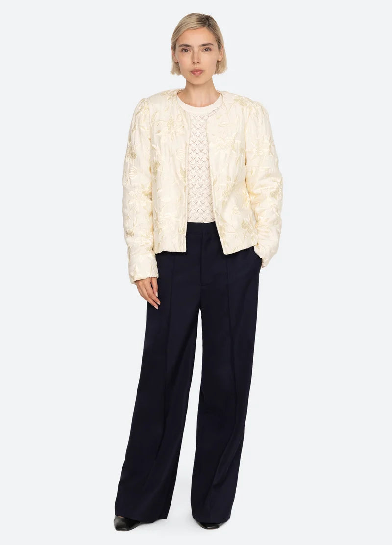 SEA NEW YORK  ALINA LACE EMB JACKET IN CREAM NWT