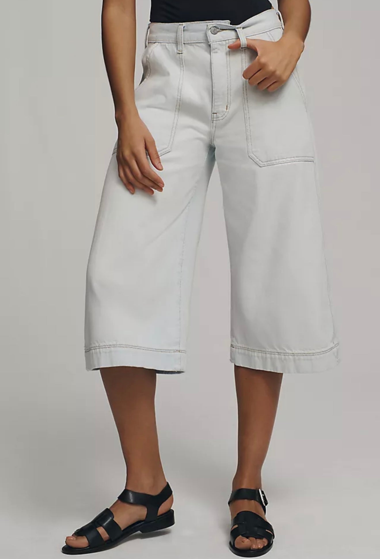 Ética Darcy High-Rise Crop Wide-Leg Culotte Jeans