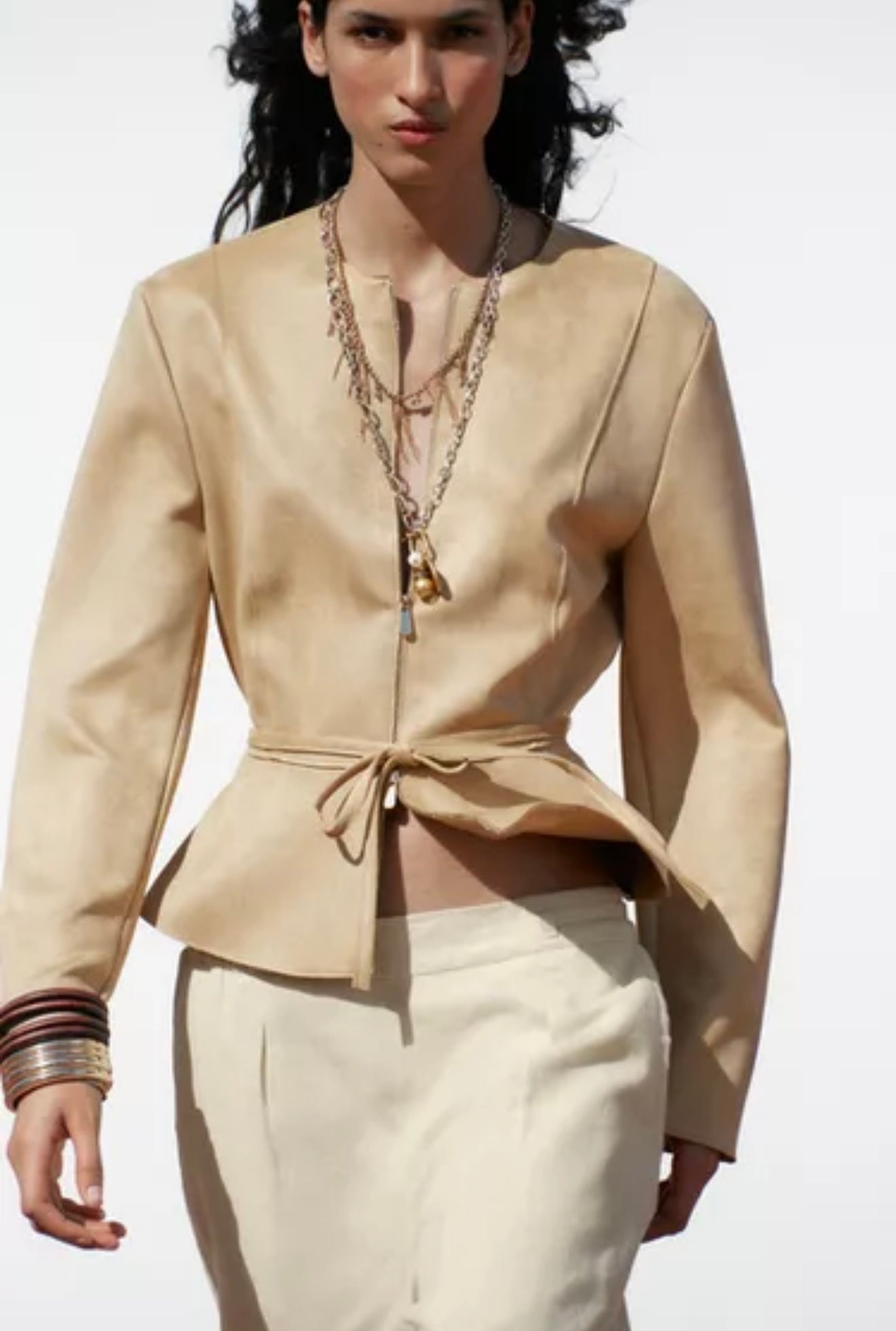 Zara Faux Suede Peplum Jacket
