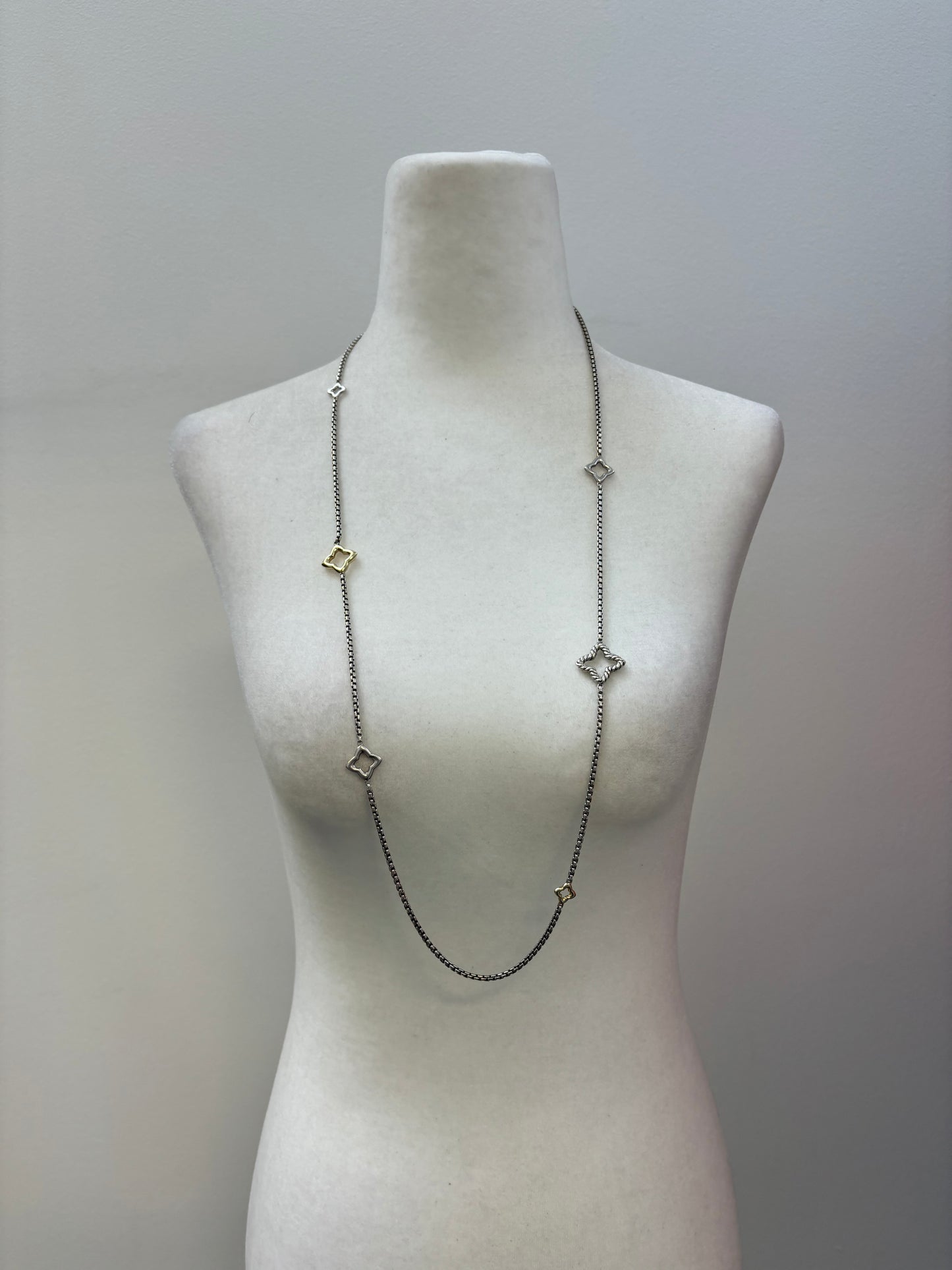 David Yurman Chain with Silver and Gold Flowers