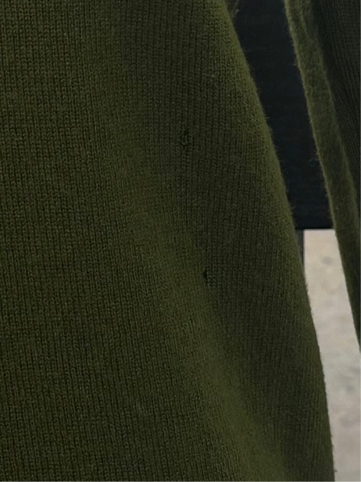 Loro Piana Green Cashmere V-Neck Sweater