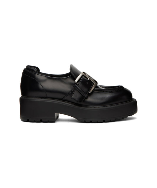 MIU MIU
Black Leather Buckle Loafers