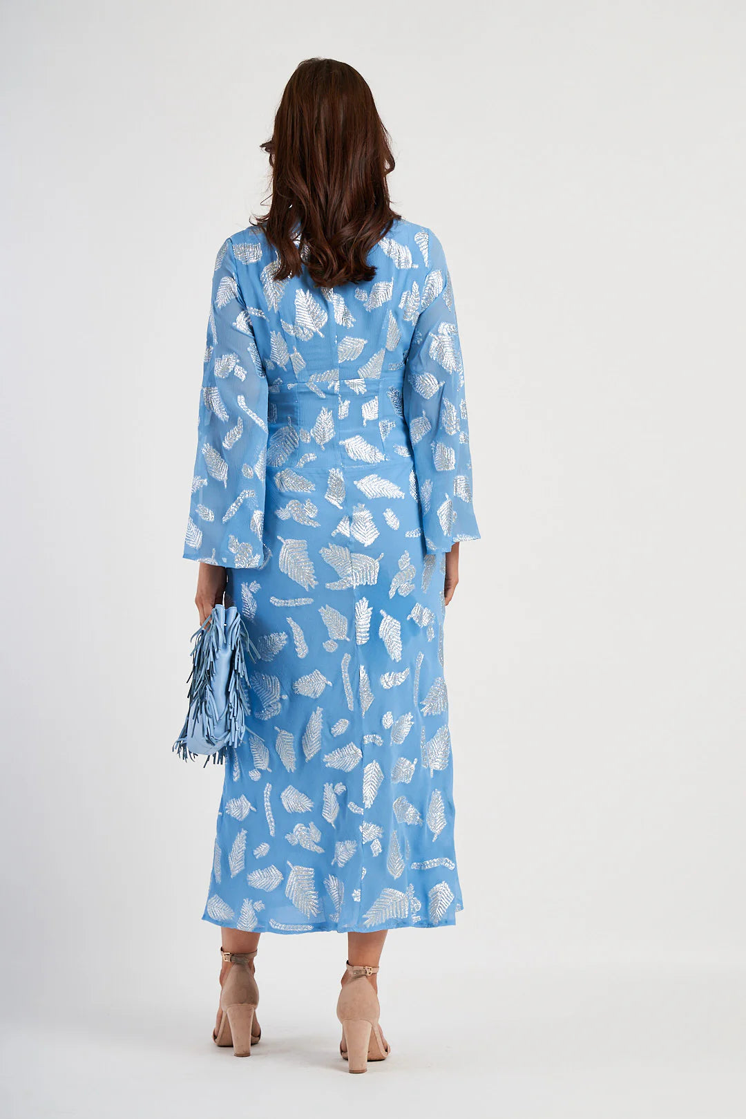 RIXO blue printed dress