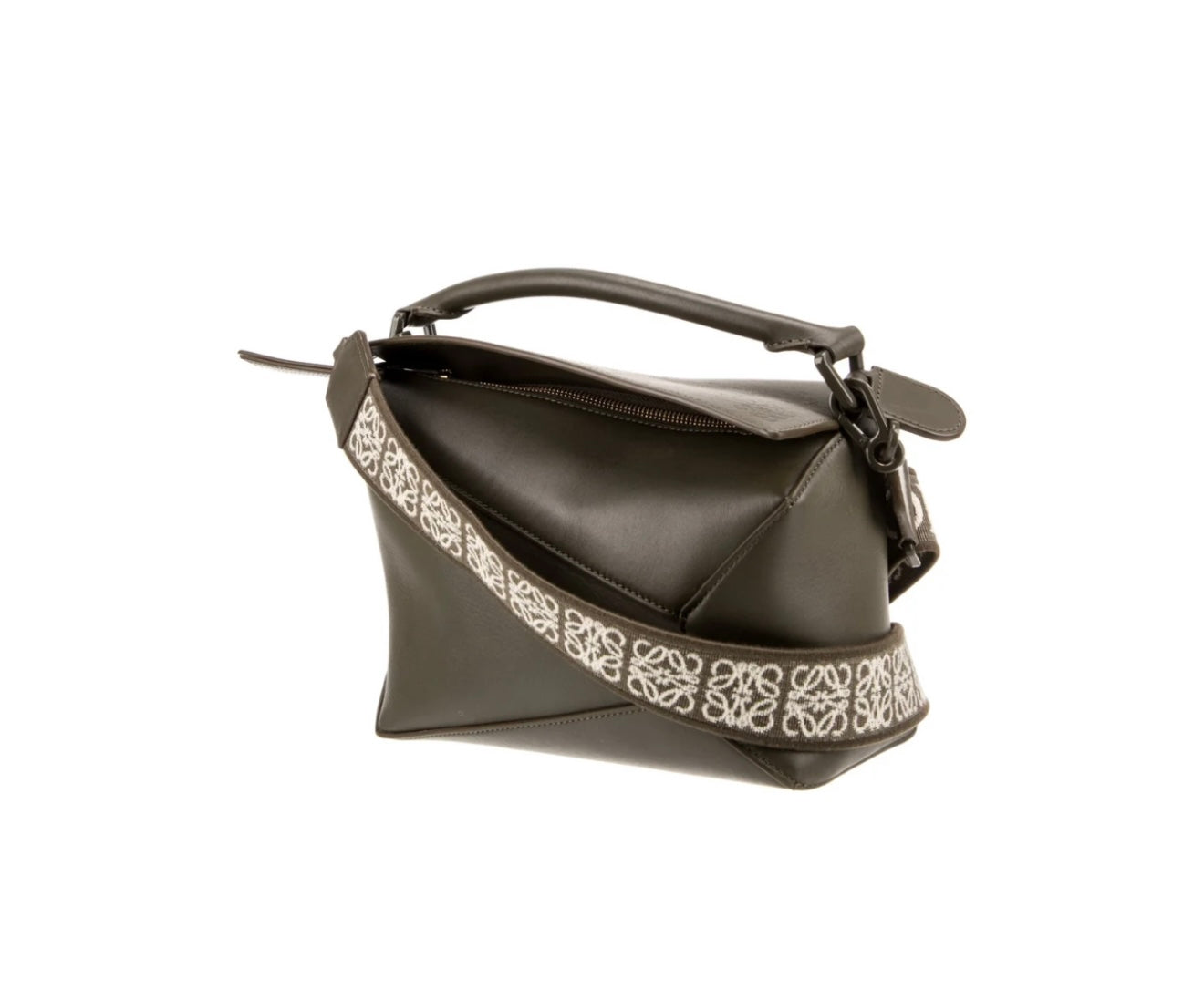 LOEWE - DARK KHAKI GREEN SMALL PUZZLE BAG