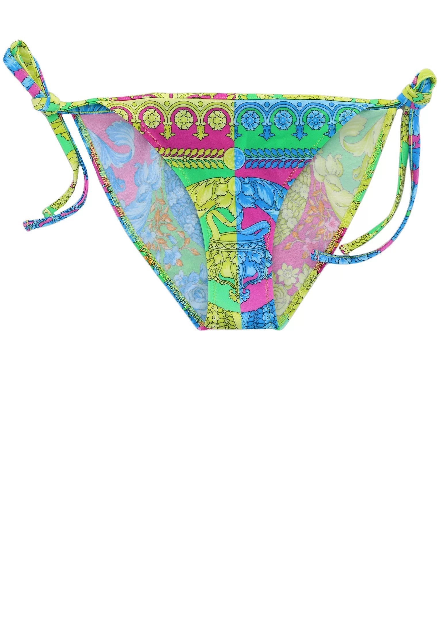 VERSACE yellow/green on left and blue pink on right bikini