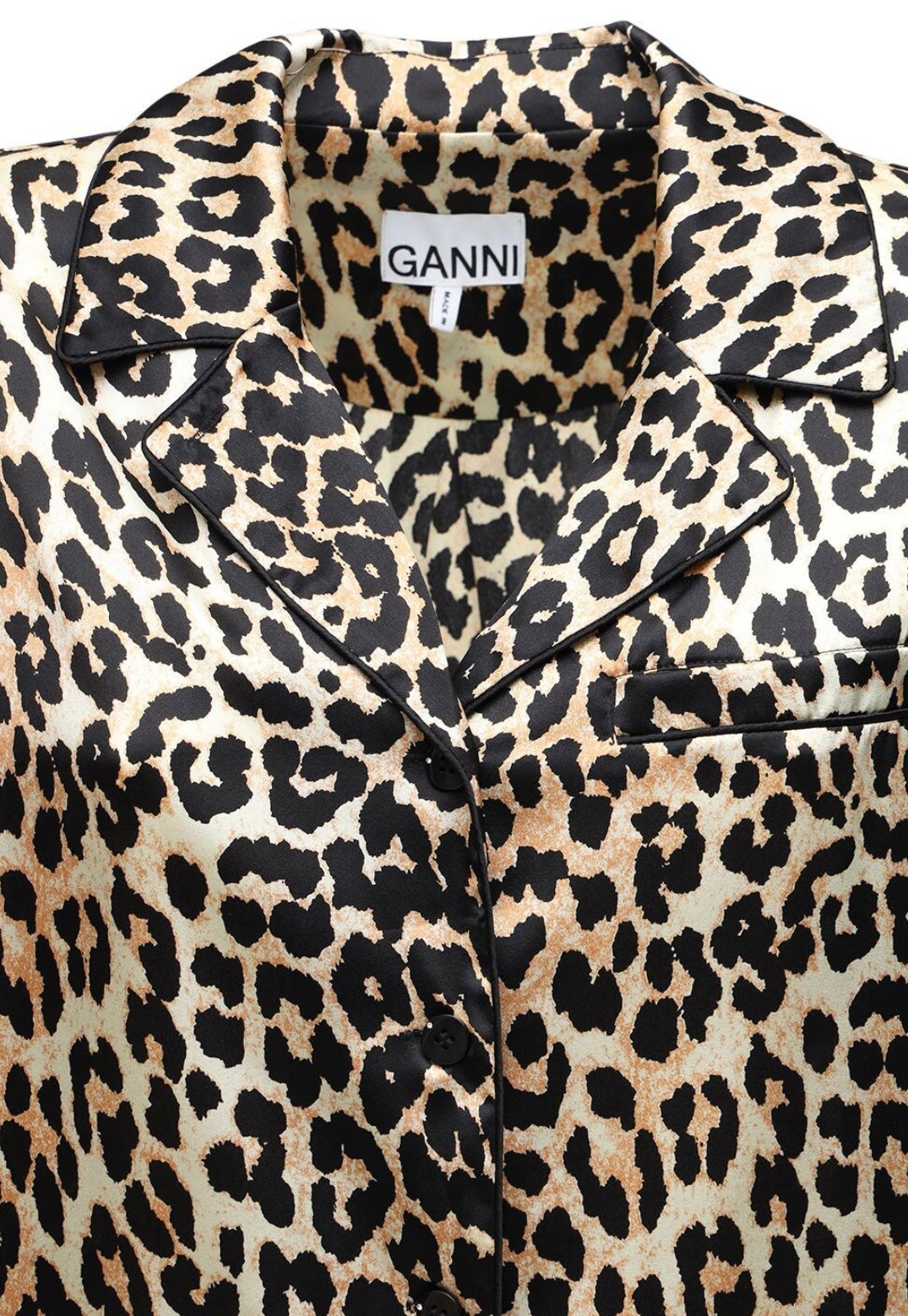 GANNI - Leopard Print Stretch Silk Pajamas