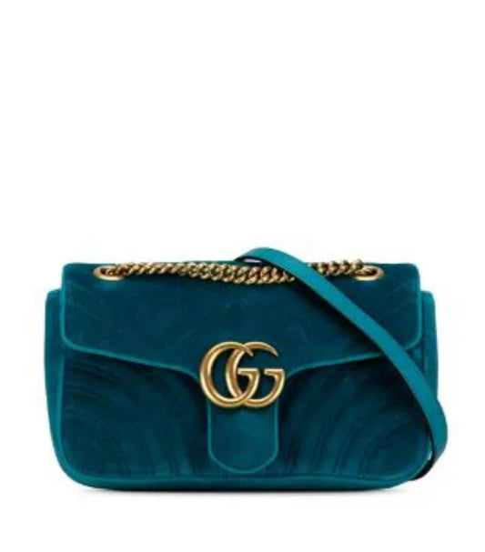 GUCCI 
Velvet Matelasse Small GG Marmont