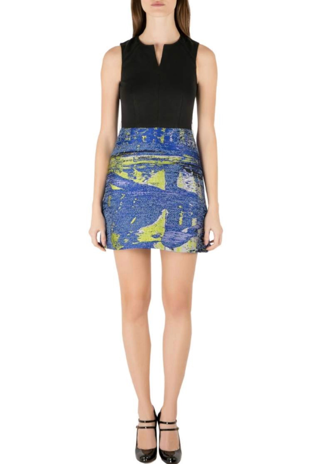 Proenza Schouler
Proenza Schouler Black and Blue Jacquard Sleeveless Cocktail Dress