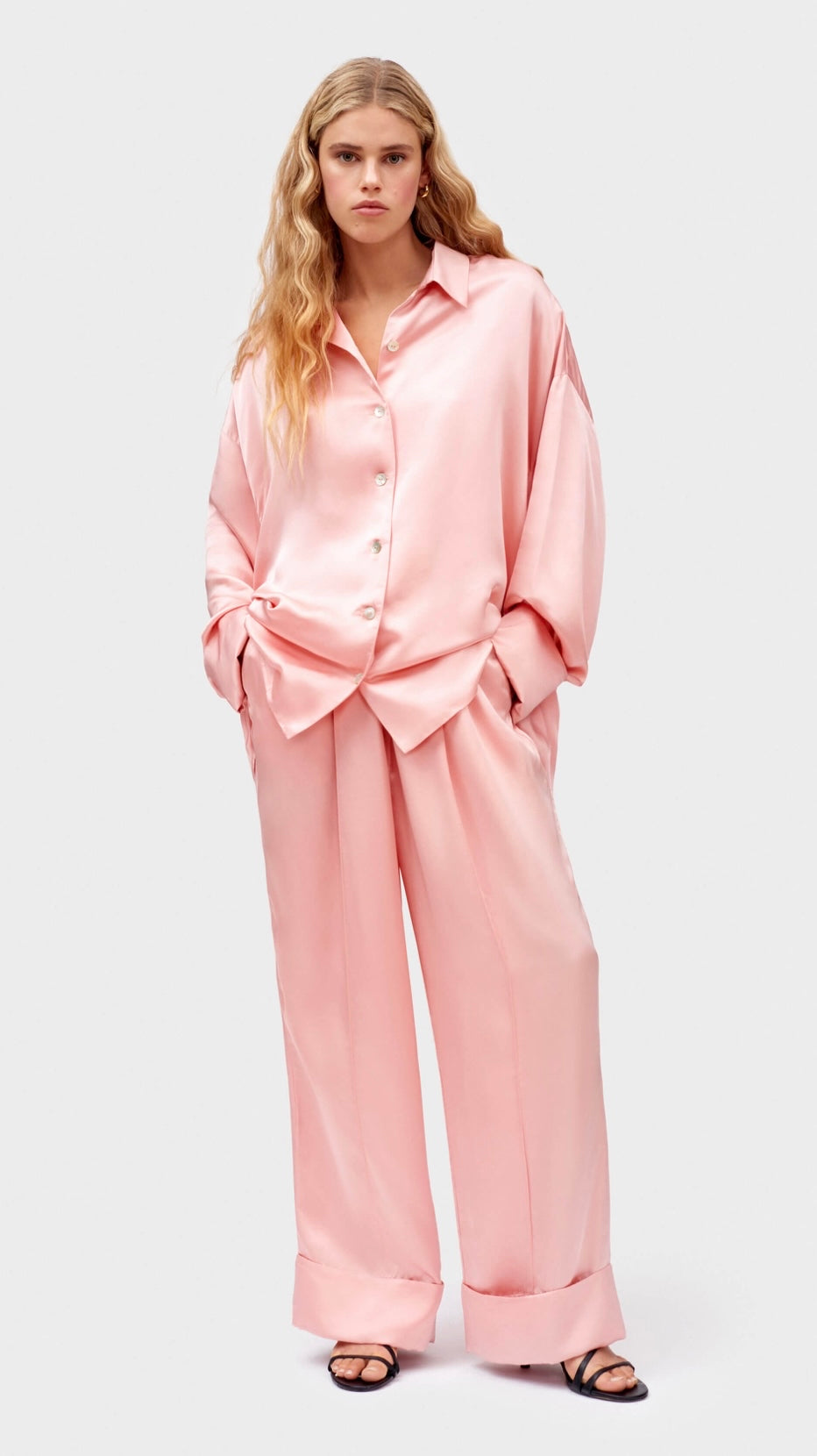 SLEEPER - Sizeless Pajamas Set with Pants in Dust Pink