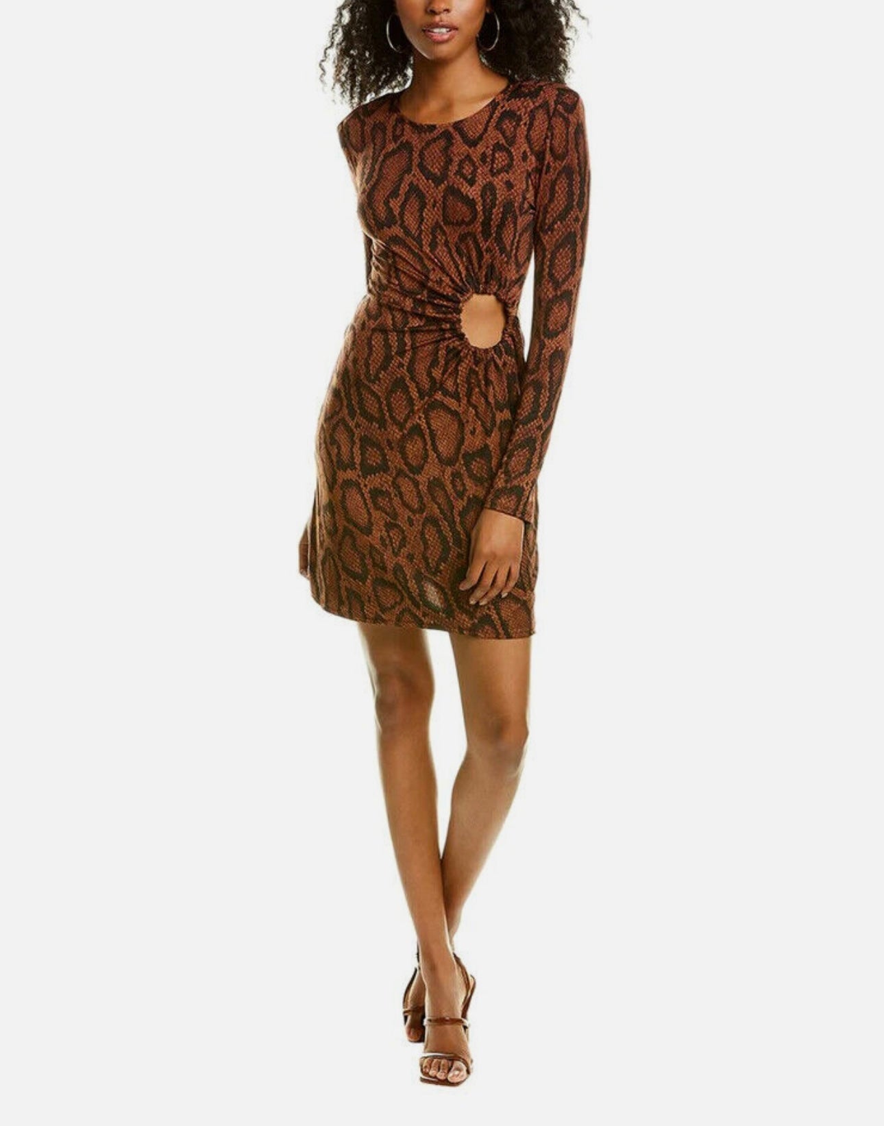 WEWOREWHAT - RUCHED O-RING SNAKESKIN MINI DRESS