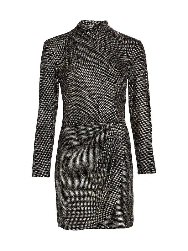 IRO Metallic Turtleneck Dress