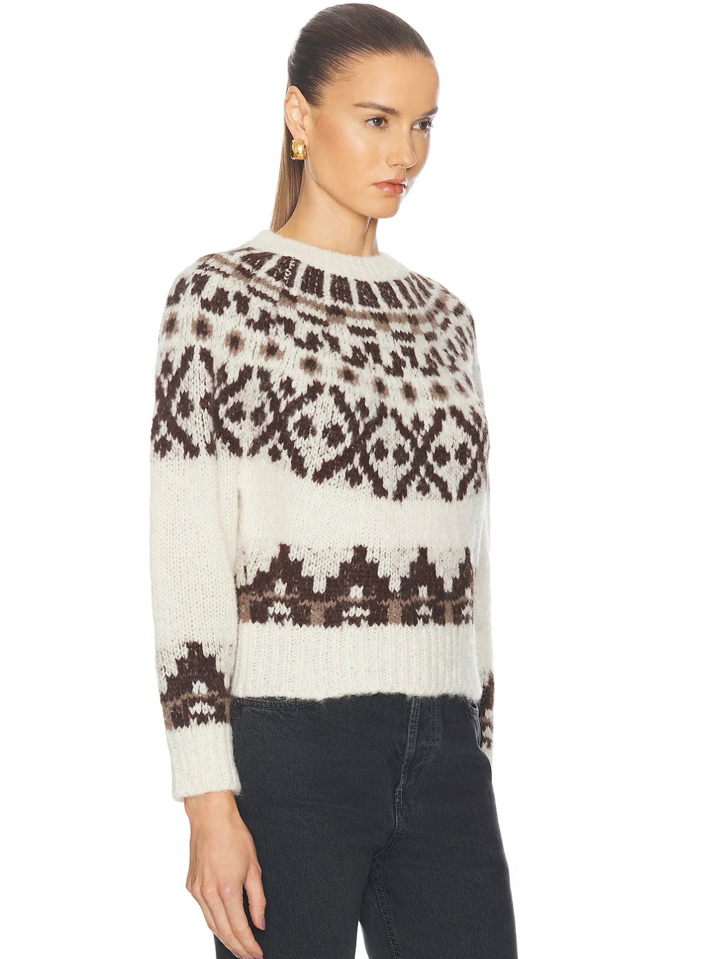 FRAME Fairisle Sweater in Cream Multi