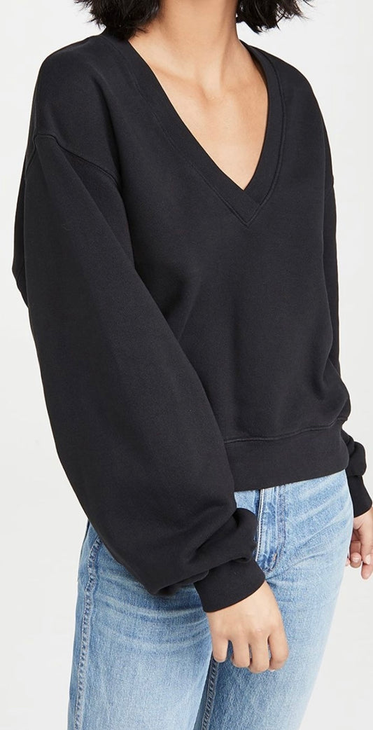 AGOLDE black balloon sleeve v neck sweater