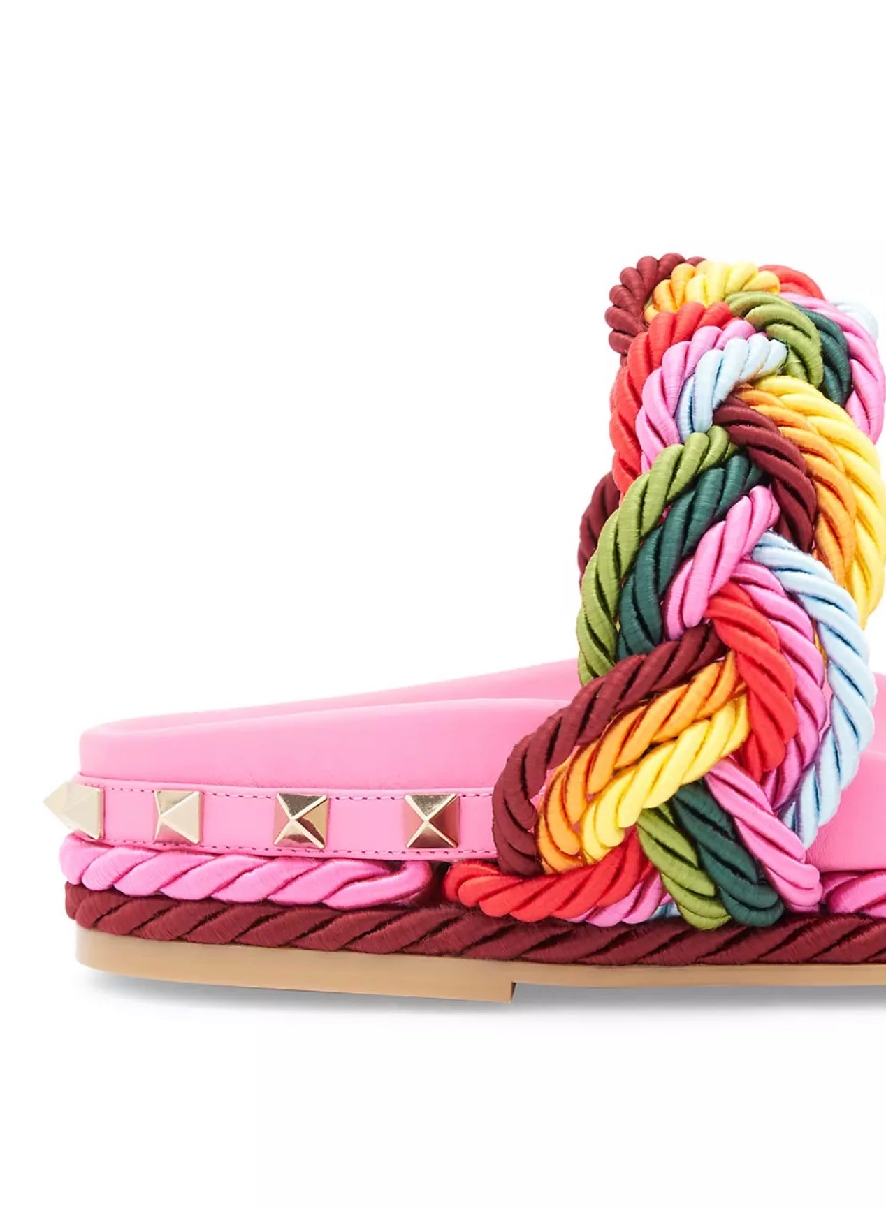 Valentino Garavani
Rockstud Woven Rope Espadrille Slides