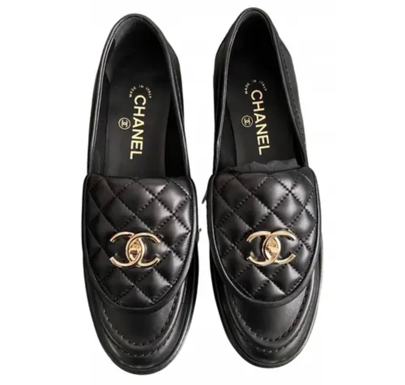 Preloved Chanel - Quilted CC loafers