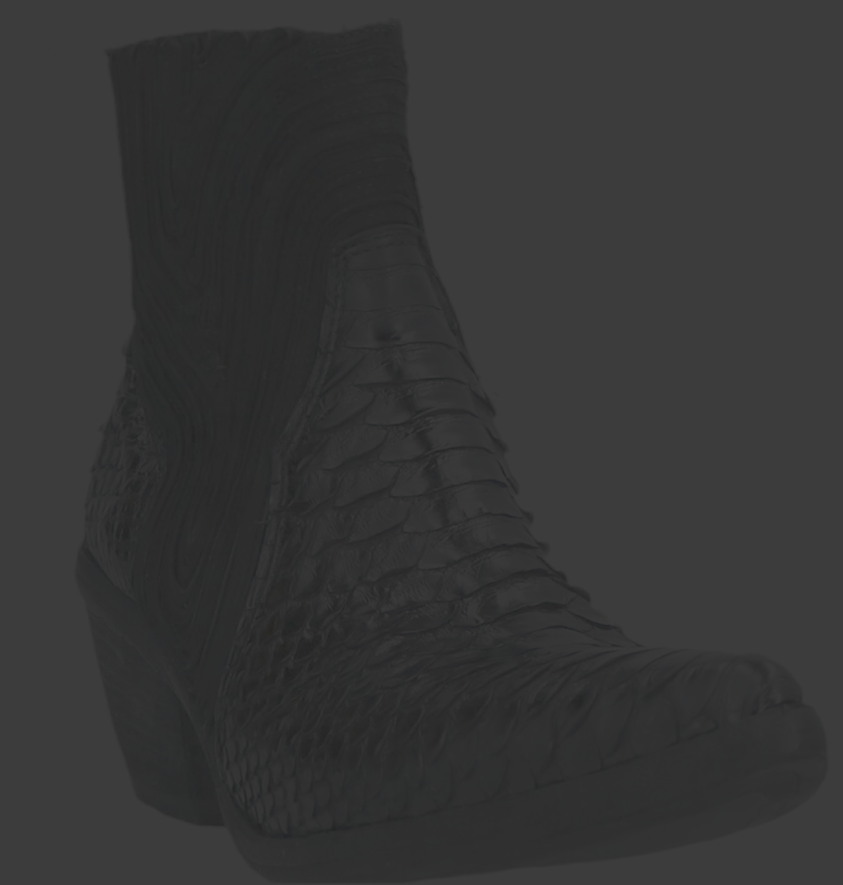 FAUZIAN JEUNESSE PYTHON Ankle Boots Black