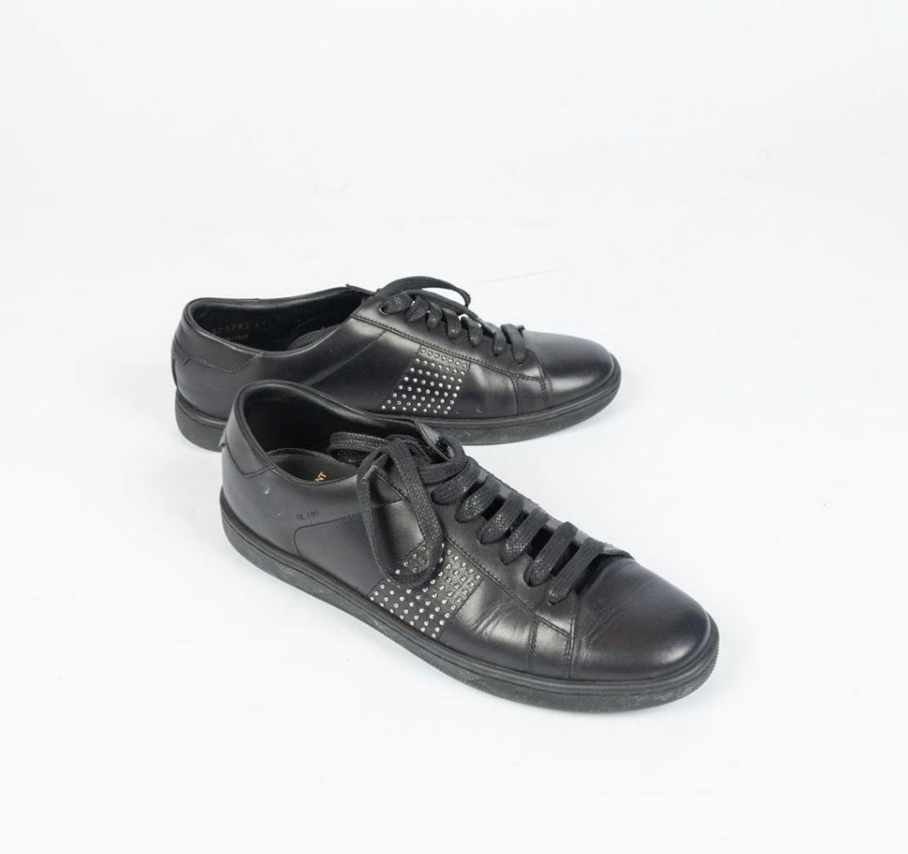 Saint Laurent Paris -Black Leather Studded