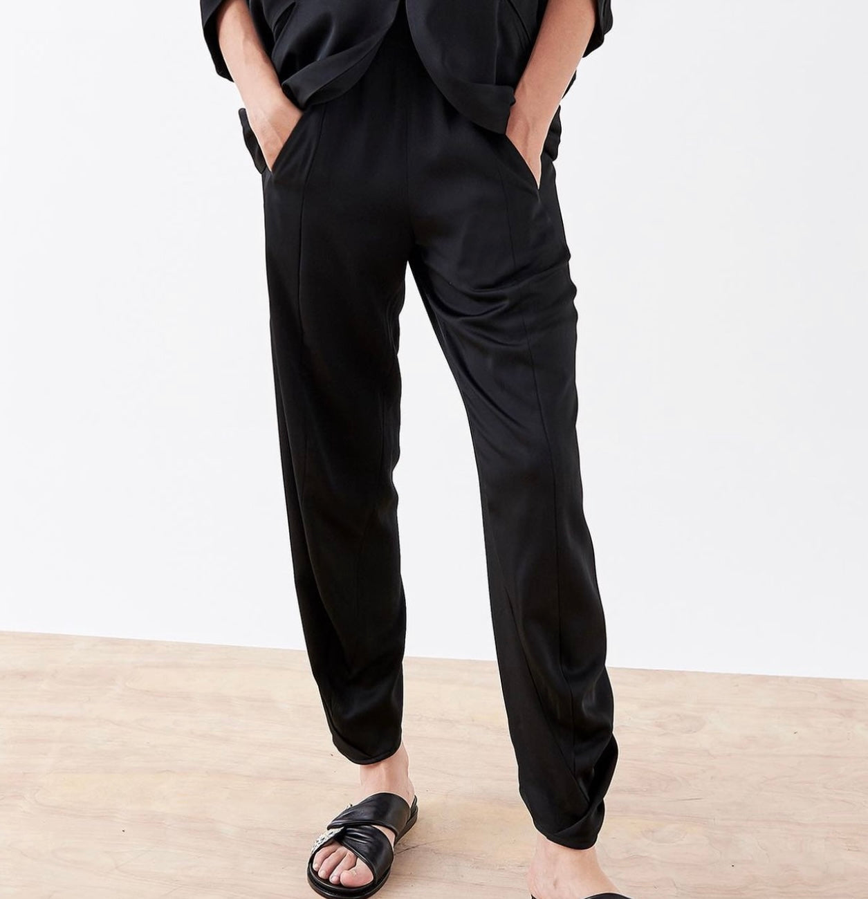 Zero + Maria Cornejo - Mare Ultra Black Silk Shirt & Akeo Pant