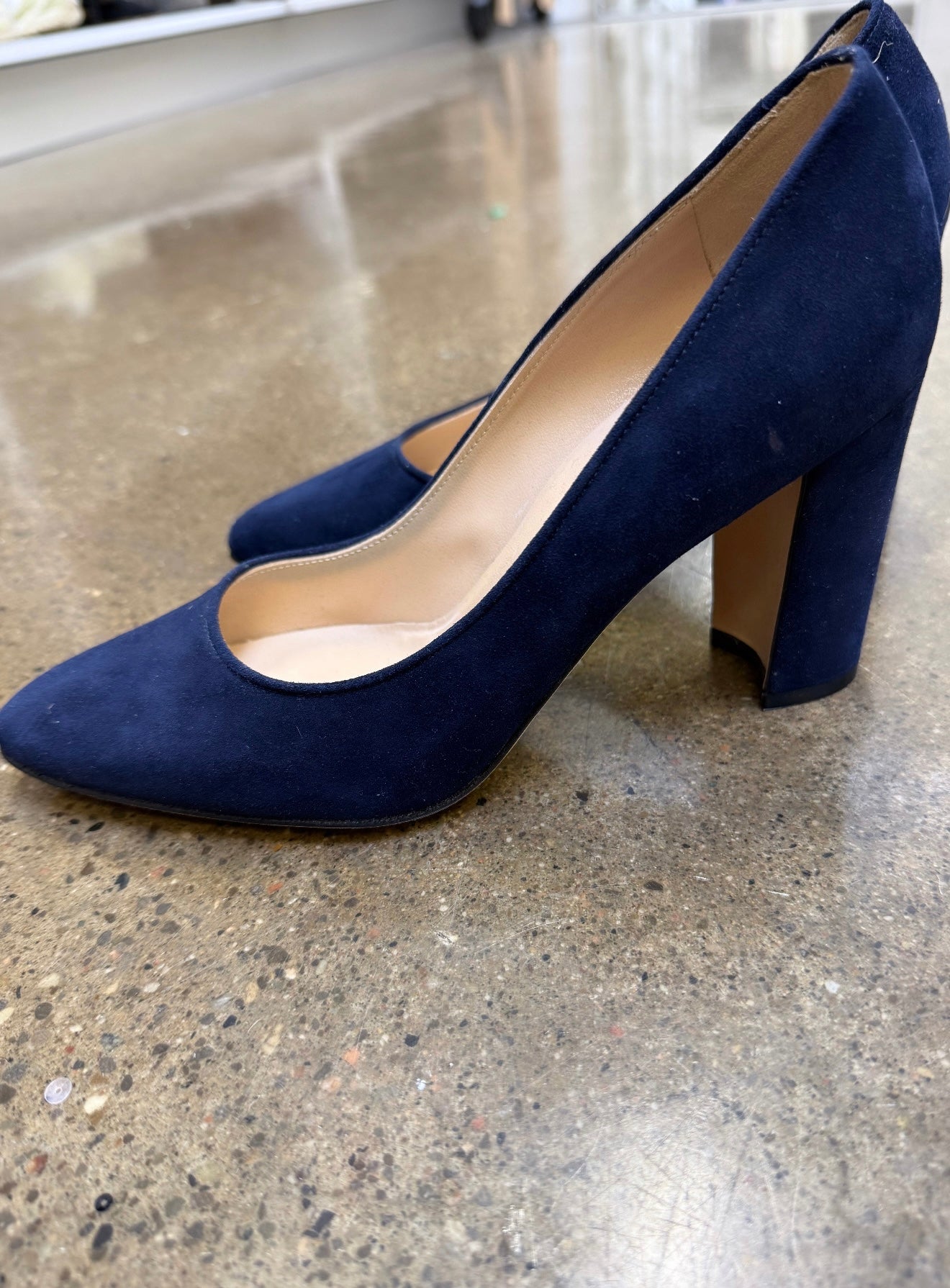 Manolo Blahnik - Blue Suede Block Heeels