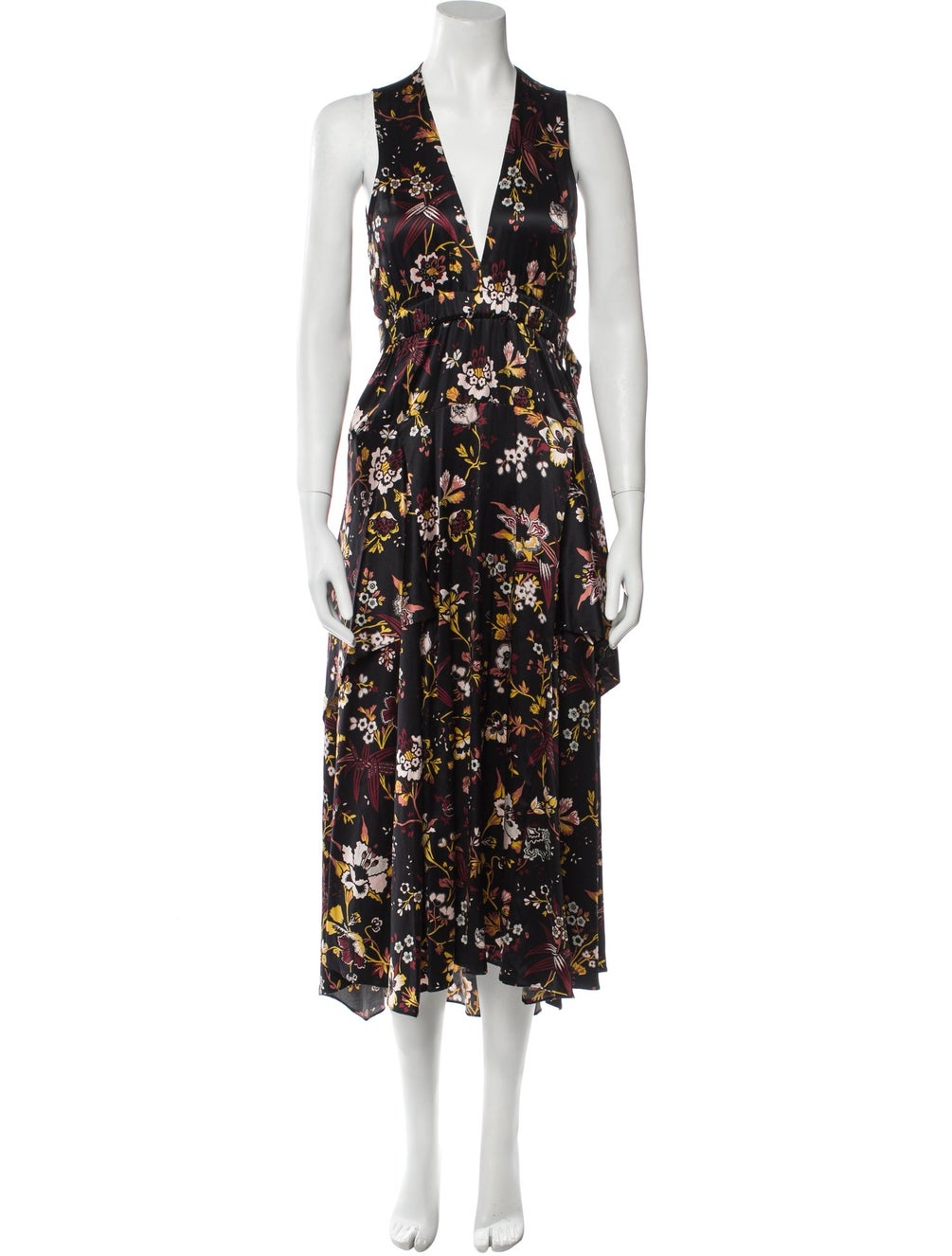 A.L.C. Silk Floral Cut Out Dress