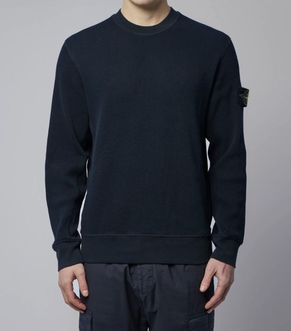 Stone Island Waffle Crewneck with Arm Logo