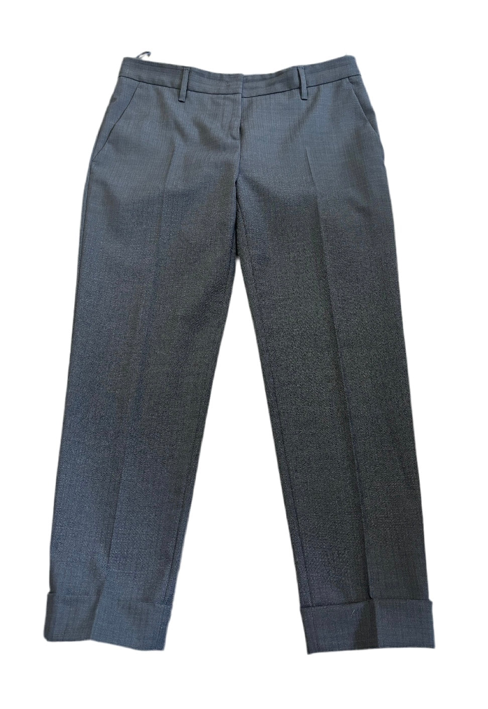 Prada Dark Grey Wool Pinstripe Trousers