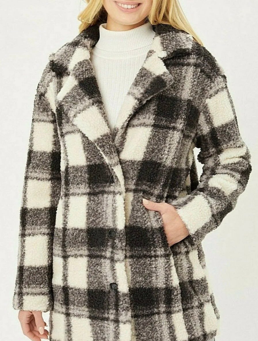 Love Tree - Plaid Sherpa Women’s Mo Lined Jacket